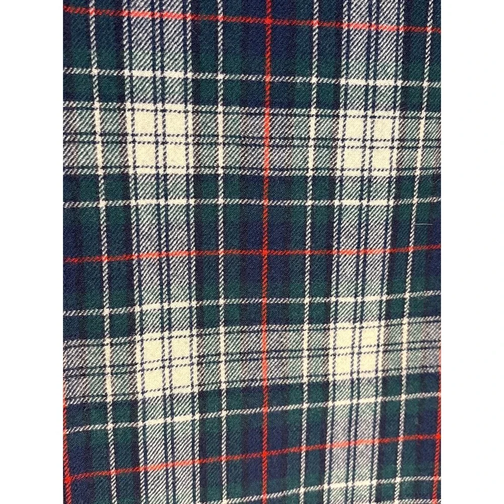 Pendleton Scarf 100% Virgin Wool Green Navy Red Tartan Plaid‎ Fringed USA Made